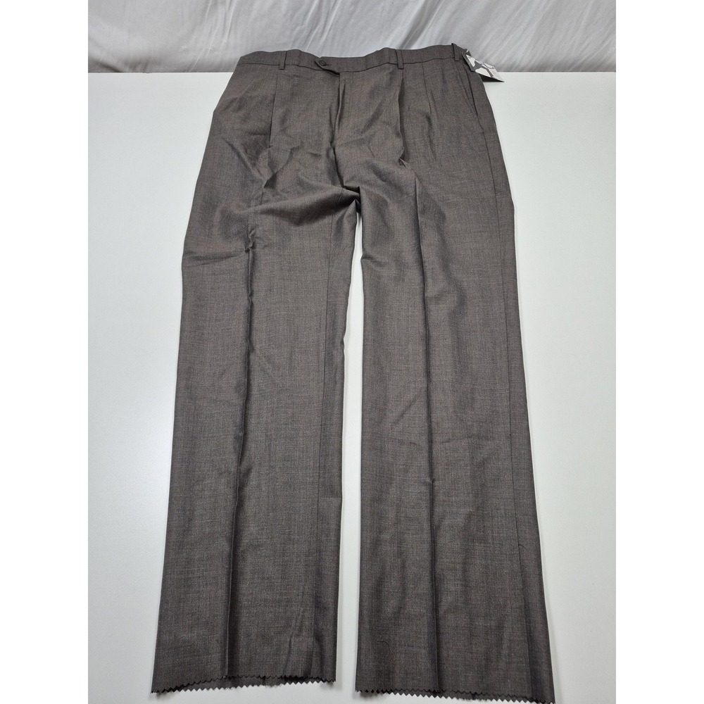 Palm Beach Reflex Dress Pants Mens 46x36 Gray Wool Pleated Unhemmed NWT